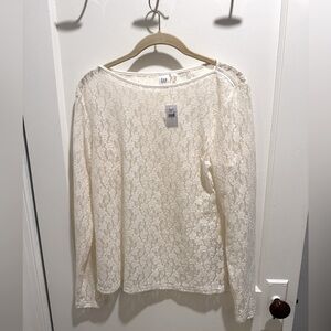 NWT Gap sheer lace shirt